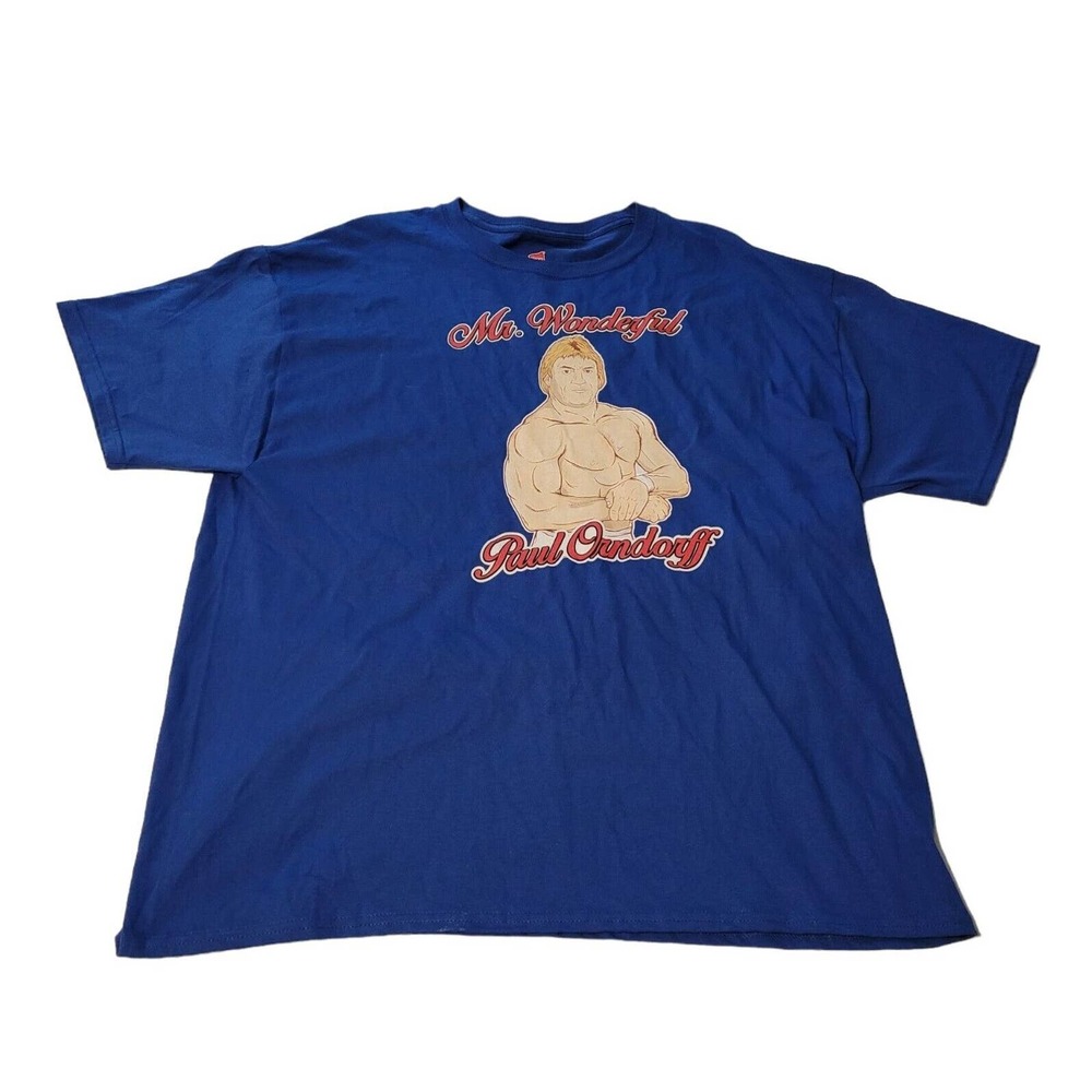 Paul Orndorff Mr Wonderful T Shirt XL Blue Retro Wrestling Graphic Tee